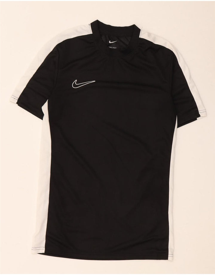 Nike Herre Dri Fit Slim Fit T-shirt Top Lille sort Colourblock Polyester
