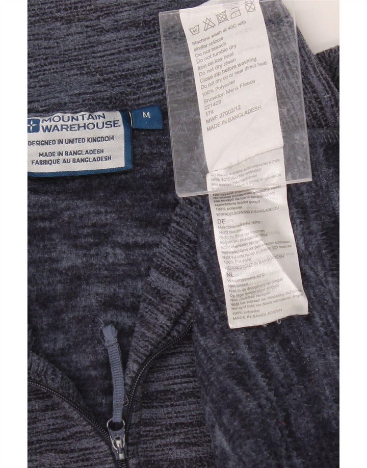 MOUNTAIN WAREHOUSE Mens Zip Neck Fleece Jumper Medium Navy Blue Flecked