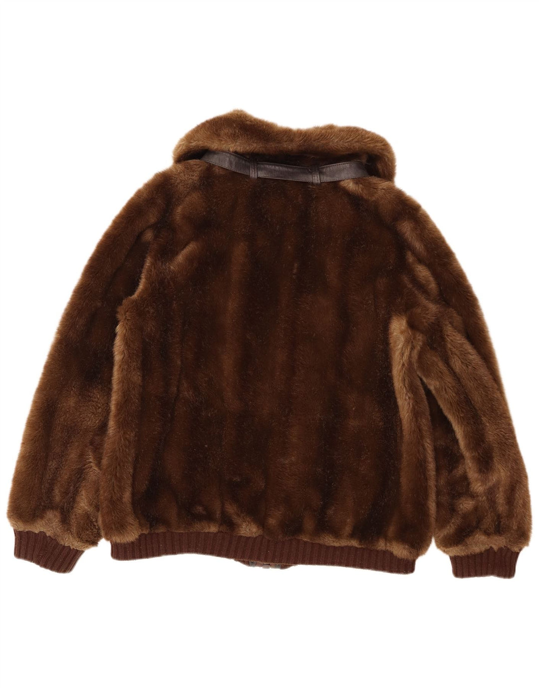 Vintage Dame imiteret Pelsjakke UK 14 Medium Brun