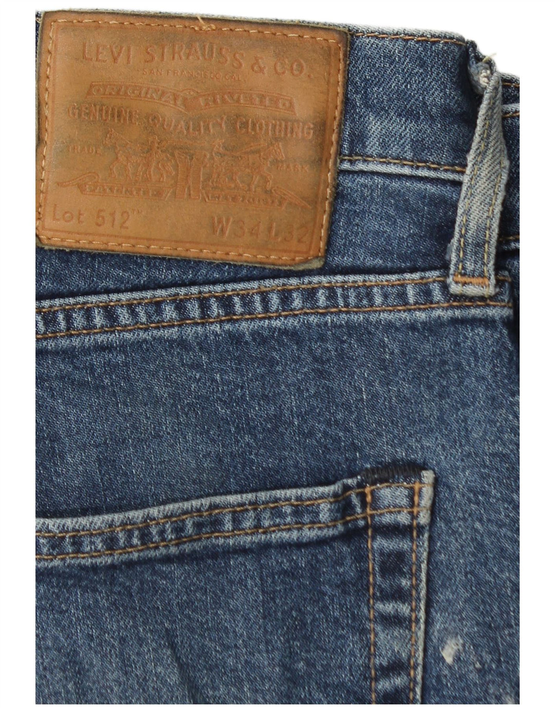 LEVI'S Herre 512 Slim Tapered Jeans W34 L32 Blå Bomuld