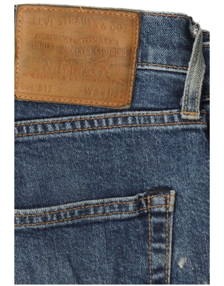 LEVI'S Herre 512 Slim Tapered Jeans W34 L32 Blå Bomuld