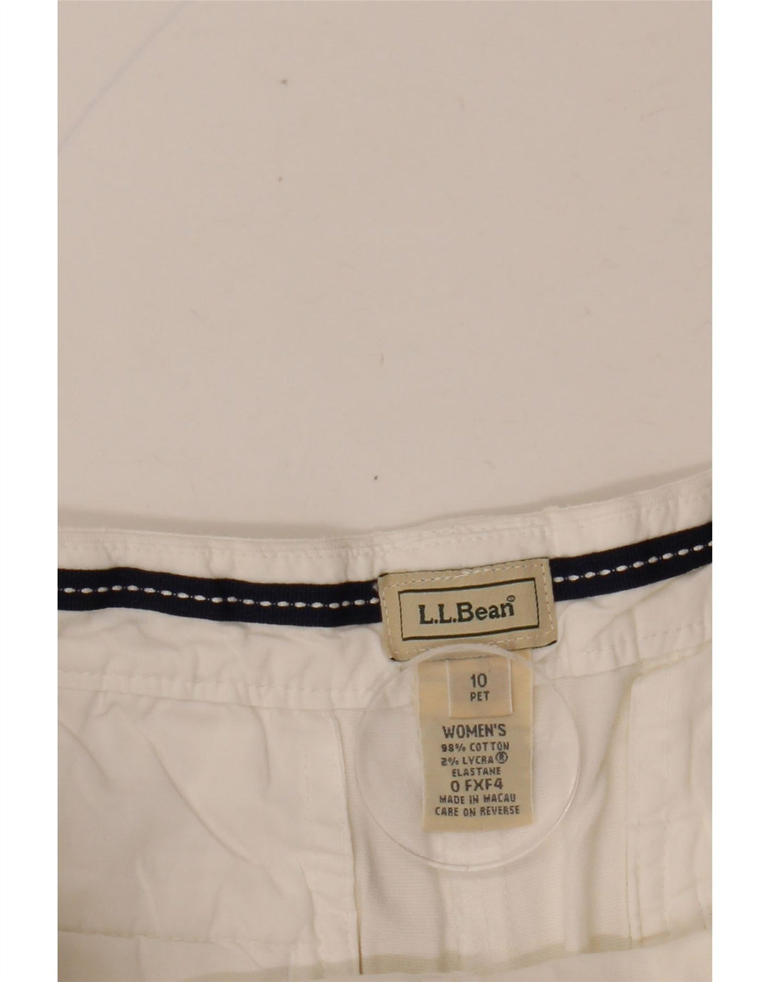 L.L.BEAN Dame Mid Rise Chino Shorts US 10 Large W30 White Bomuld