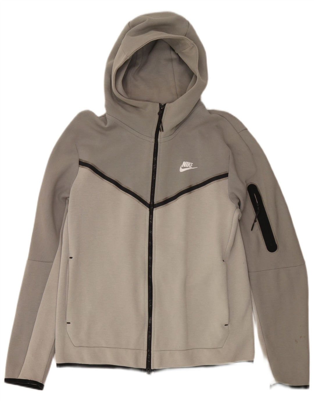 Nike hættetrøje med lynlås til mænd mellemgrå Colourblock Bomuld