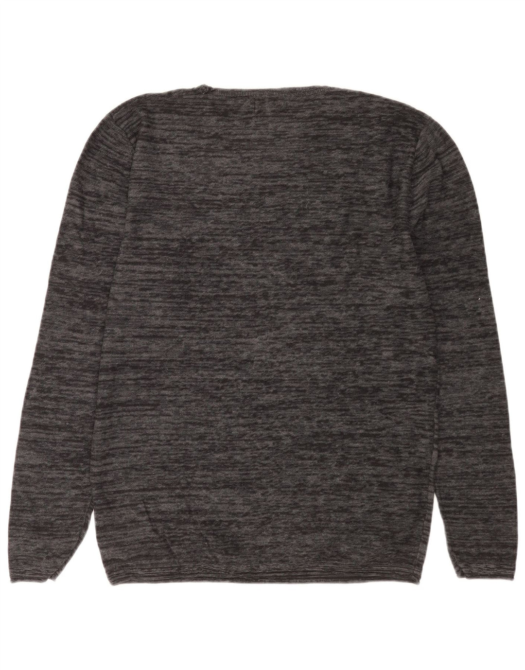 Jack & Jones Herre trøje med rund hals, stor grå flækket bomuld
