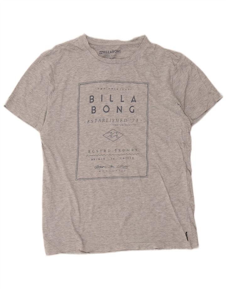 Billabong Herre grafisk T-shirt Top Mellemgrå Flecked Bomuld