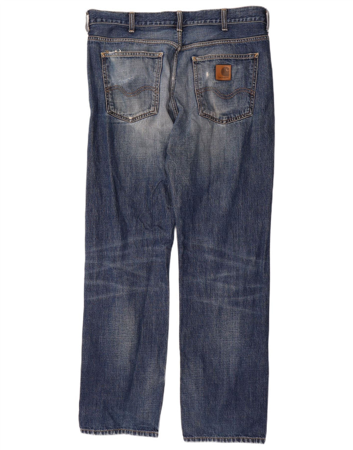 CARHARTT Herre Wip Straight Jeans W34 L32 Blå Bomuld