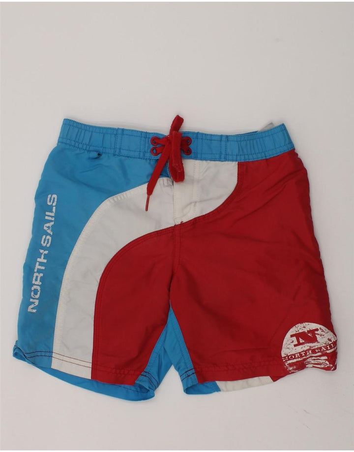 NORTH SAILS Boys Graphic Swimming Shorts 7-8 Years Blue Colourblock | Vintage North Sails | Thrift | Second-Hand North Sails | Used Clothing | Messina Hembry 