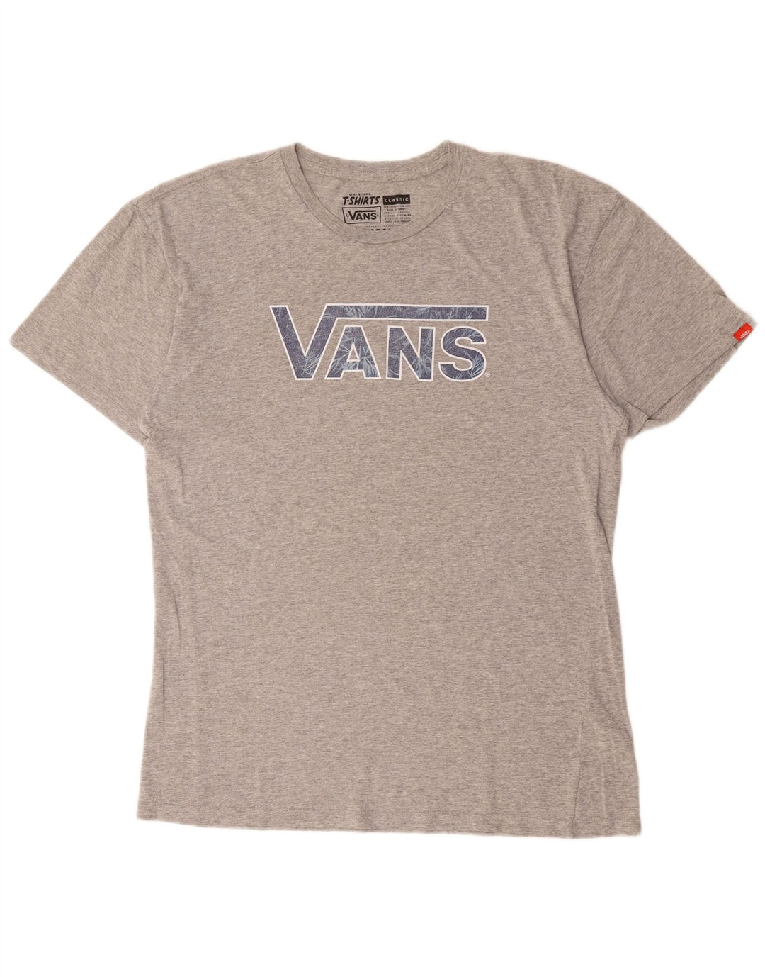 VANS Herre Classic Fit Grafisk T-Shirt Top Stor Grå Bomuld
