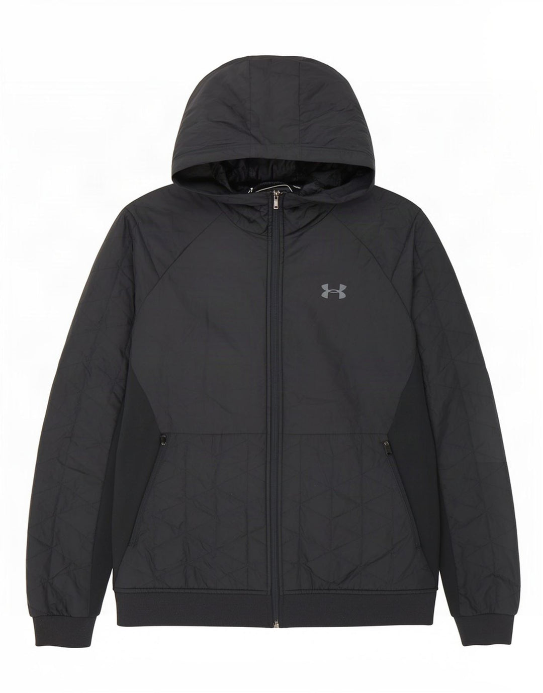 Under Armour Herre Hooded Quilted Jacket UK 40 Large Navy Blue Polyester