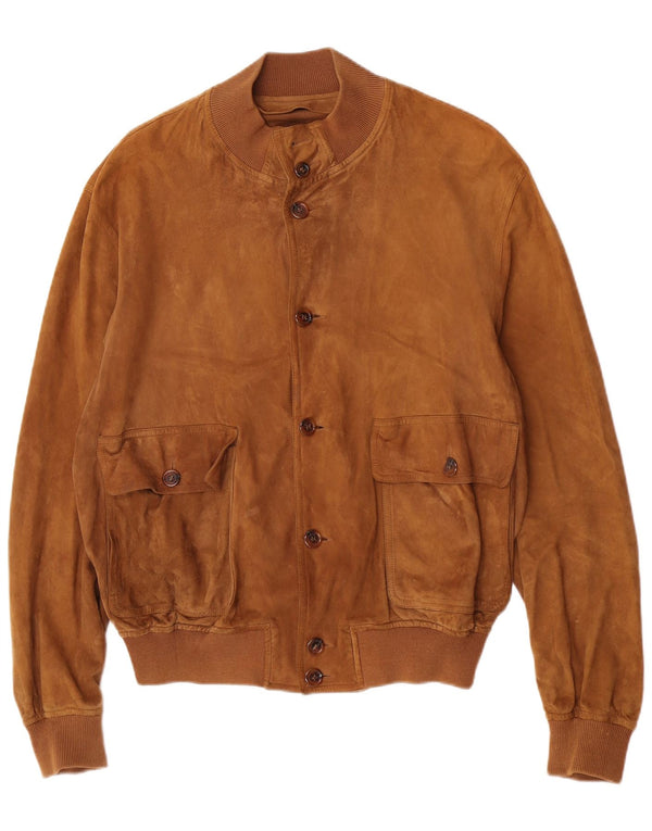 Pica Herre Ruskind Bomber Jacket IT 52 XL Beige Læder