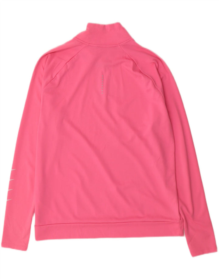 NIKE Dame Dri Fit Sweatshirt Jumper UK 16 Stor Pink Polyester