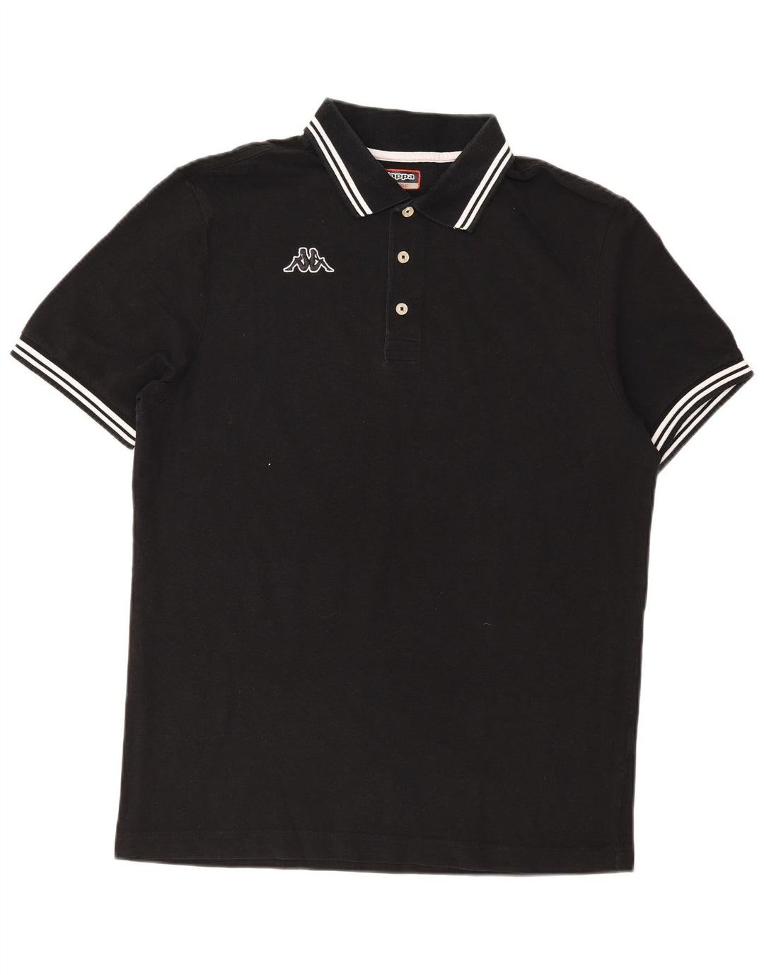 Kappa herre polo shirt stor sort stribet