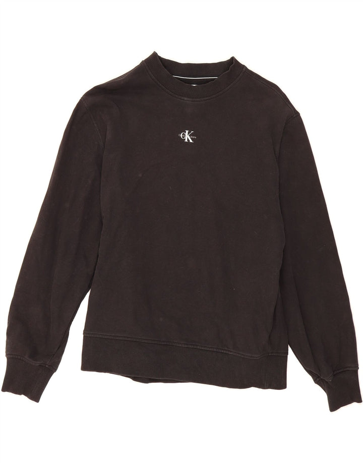 CALVIN KLEIN JEANS Womens Sweatshirt Jumper UK 14 Medium Black Cotton Vintage Calvin Klein Jeans and Second-Hand Calvin Klein Jeans from Messina Hembry 