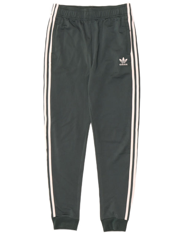 Adidas Drenge Træningsdragt Bukser Joggers 15-16 År Grøn Polyester