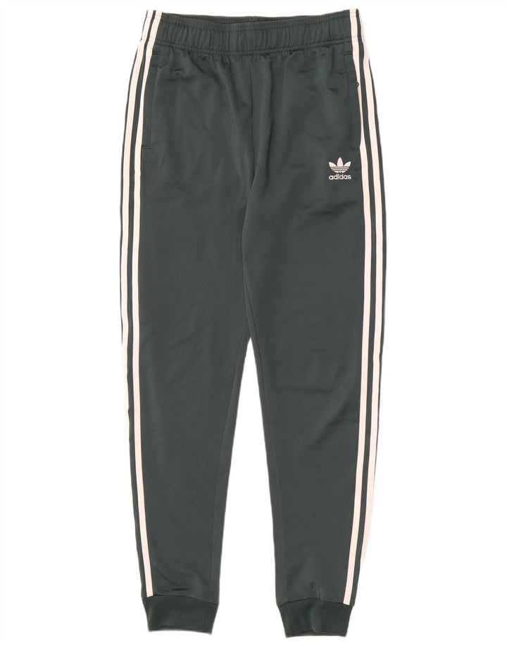 Adidas Drenge Træningsdragt Bukser Joggers 15-16 År Grøn Polyester