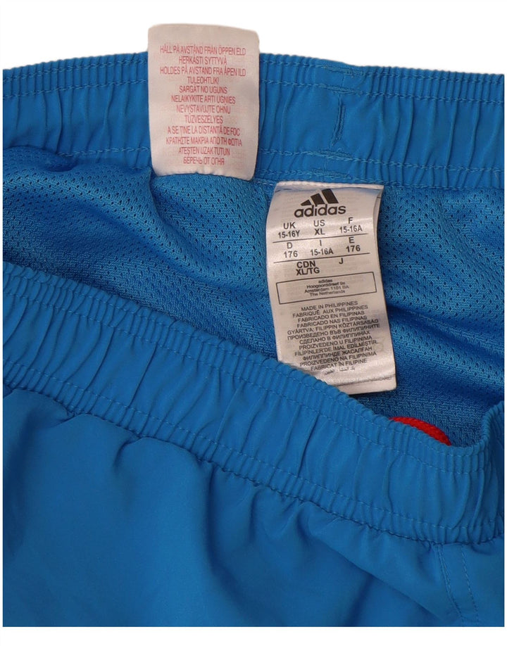 Adidas drenge grafiske badeshorts 15-16 år blå polyester