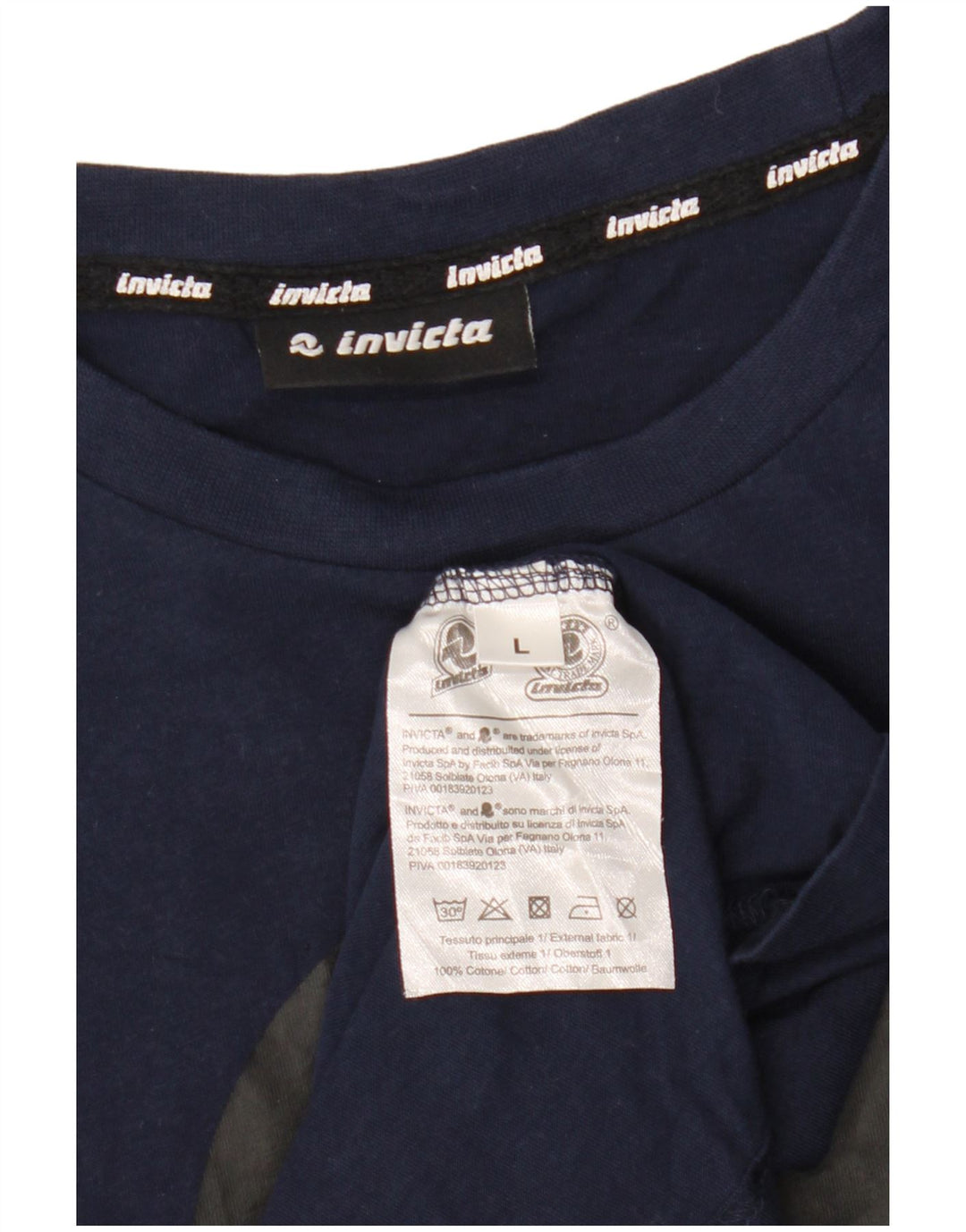Invicta Herre grafisk T-shirt Top Stor marineblå bomuld