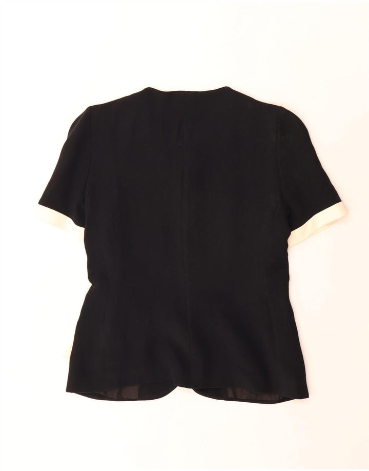 Gai Mattiolo Dame Kortærmet Blazer Jacket IT 46 Large Sort