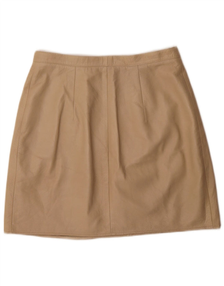 Vintage læderomslagsnederdel til kvinder W30 Medium Beige
