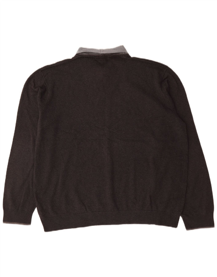 Marks & Spencer Herre Regular Fit V-hals sweater 2XL brun bomuld