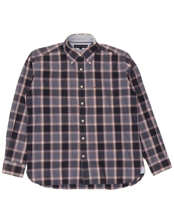 Tommy Hilfiger Herreskjorte Medium Navyblå Plaid Bomuld