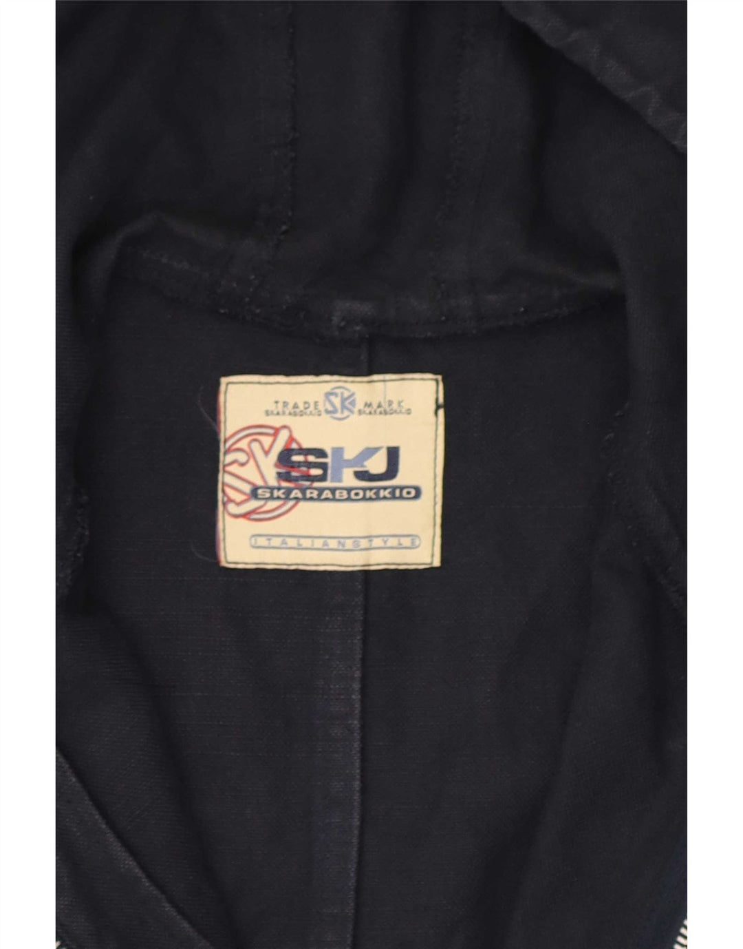 Vintage Herre Hooded Utility Jacket UK 38 Medium Navy Blue