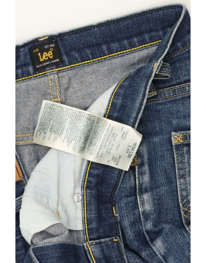 Lee Herre Blake Straight Jeans W34 L28 Blå Bomuld