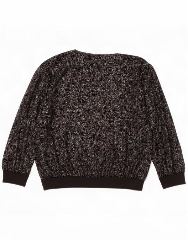 Vintage Dame Cardigan Top UK 16 Stor Flerfarvet Plettet