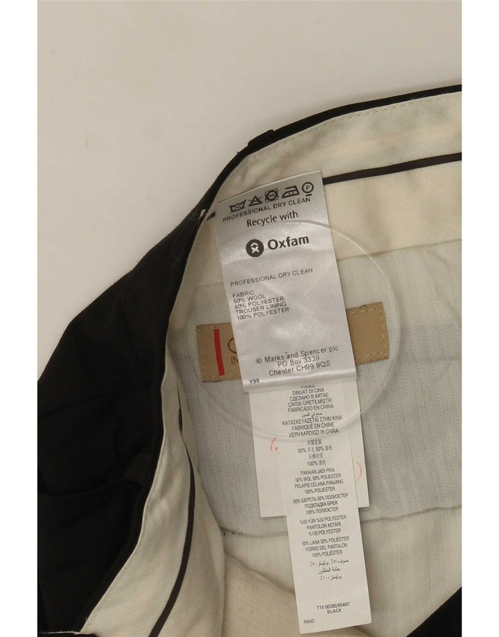 Marks & Spencer Herre Lige jakkesæt bukser W44 L31 Sort uld