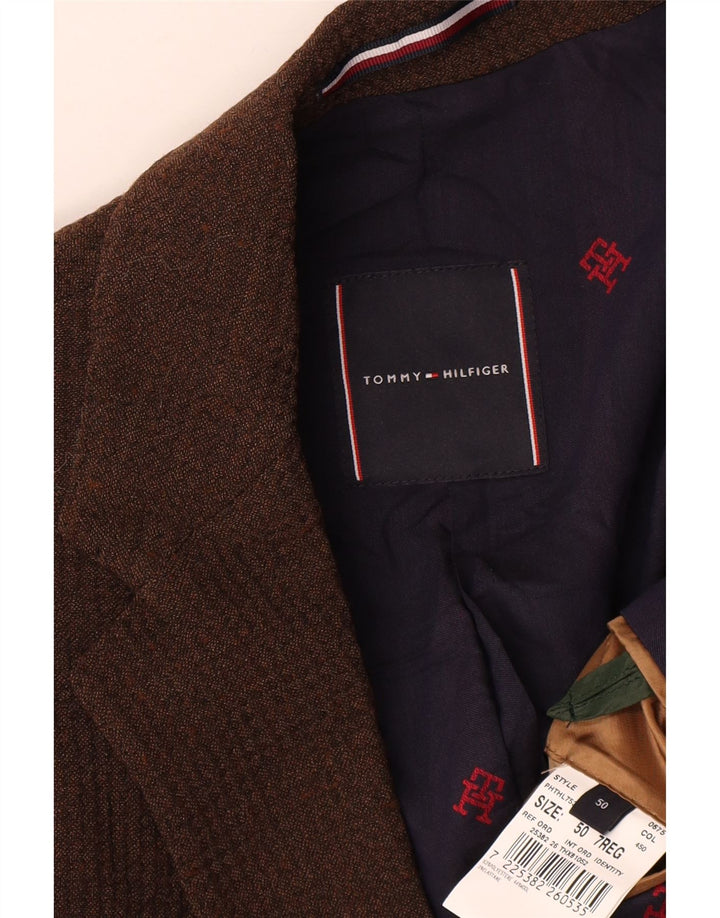 Tommy Hilfiger Herre 2-knaps blazerjakke IT 50 Stor brun polyester