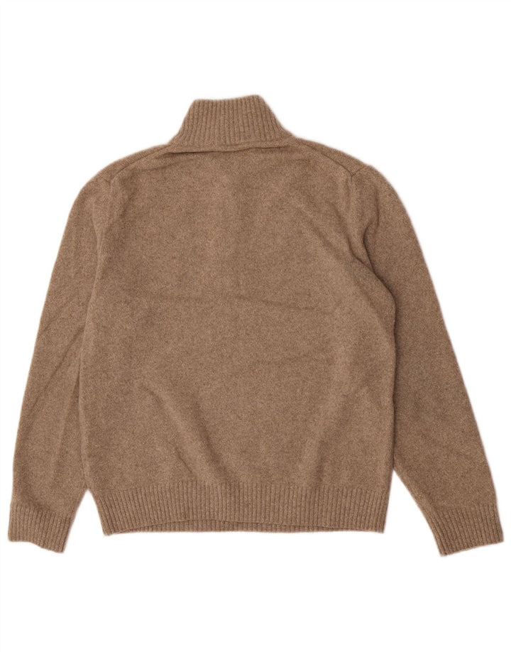 Marlboro Classics Herre Zip Neck Jumper Sweater Stor Beige Uld