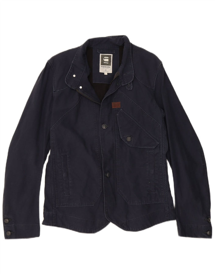 G-STAR Kvinder Utility Jacket UK 16 Large Navy Blue Cotton