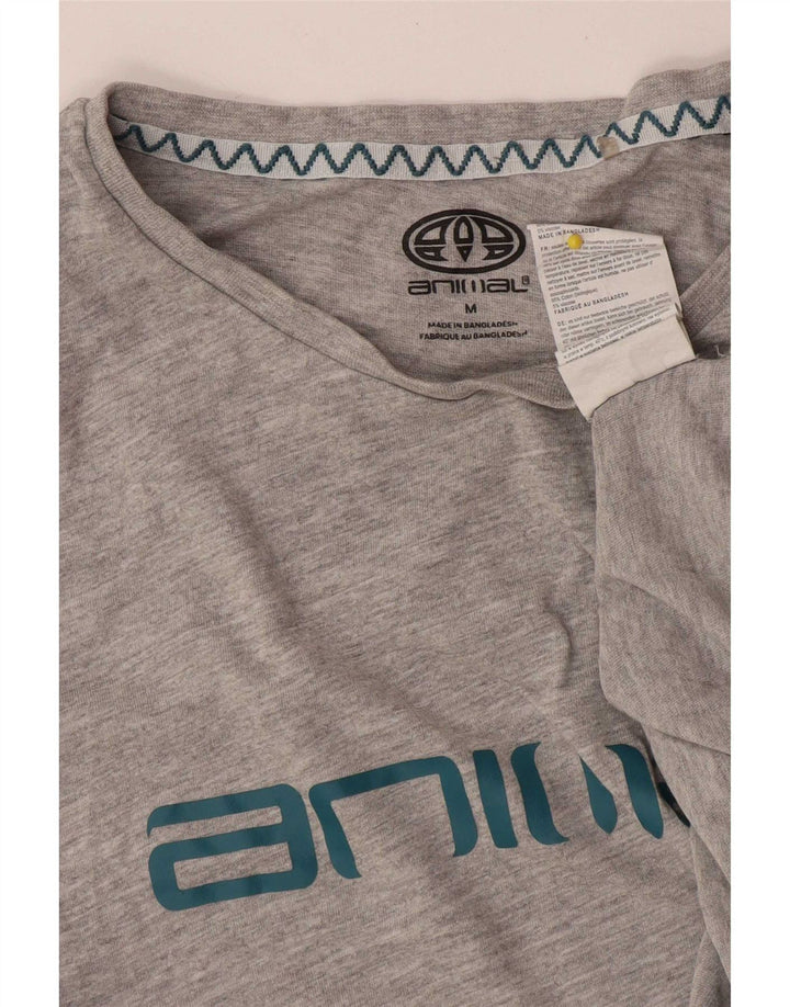 Animal Herre grafisk T-shirt top mellemgrå bomuld