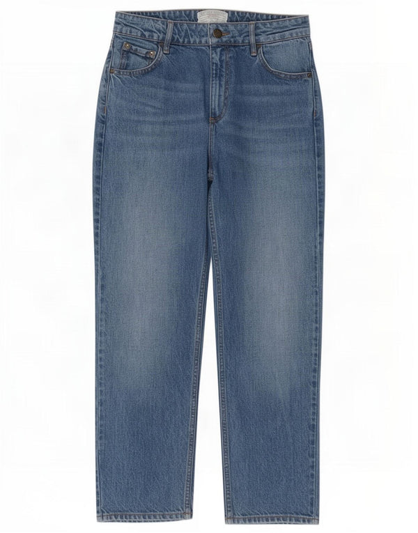 Fat Face Dame Newham Crop Højtaljede Jeans UK 8 Small W28 L25 Blå Bomuld