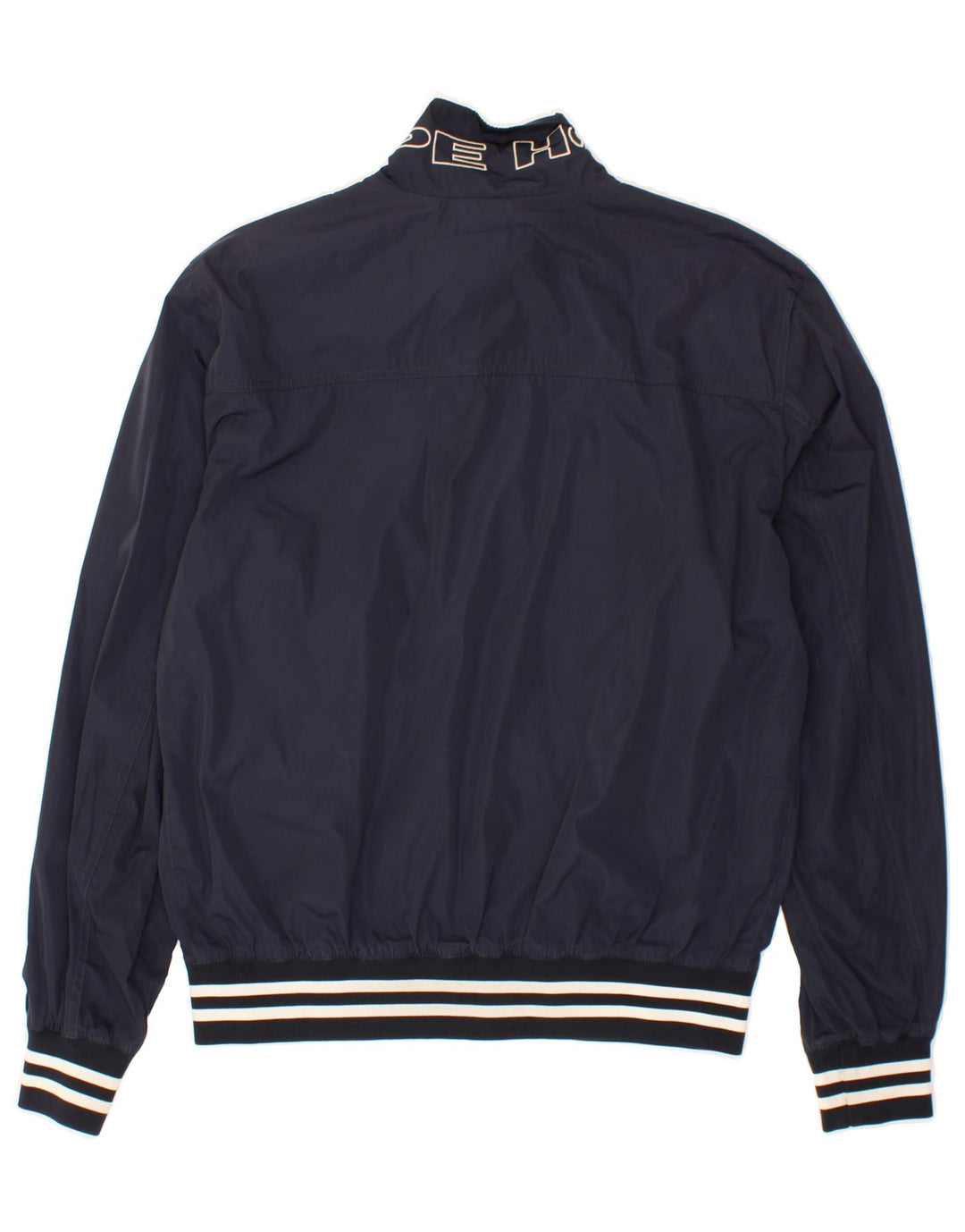 CAPE HORN Womens Graphic Bomber Jacket EU 40 Large Navy Blue Polyester Vintage Cape Horn and Second-Hand Cape Horn from Messina Hembry 
