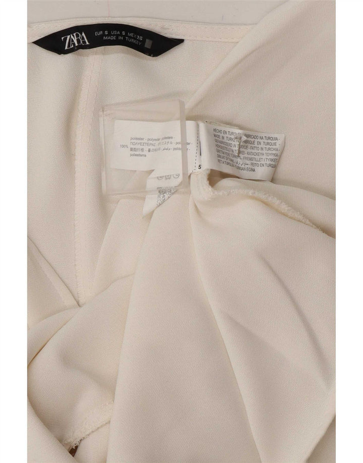 Zara Damebluse Top UK 10 Lille Hvid Polyester