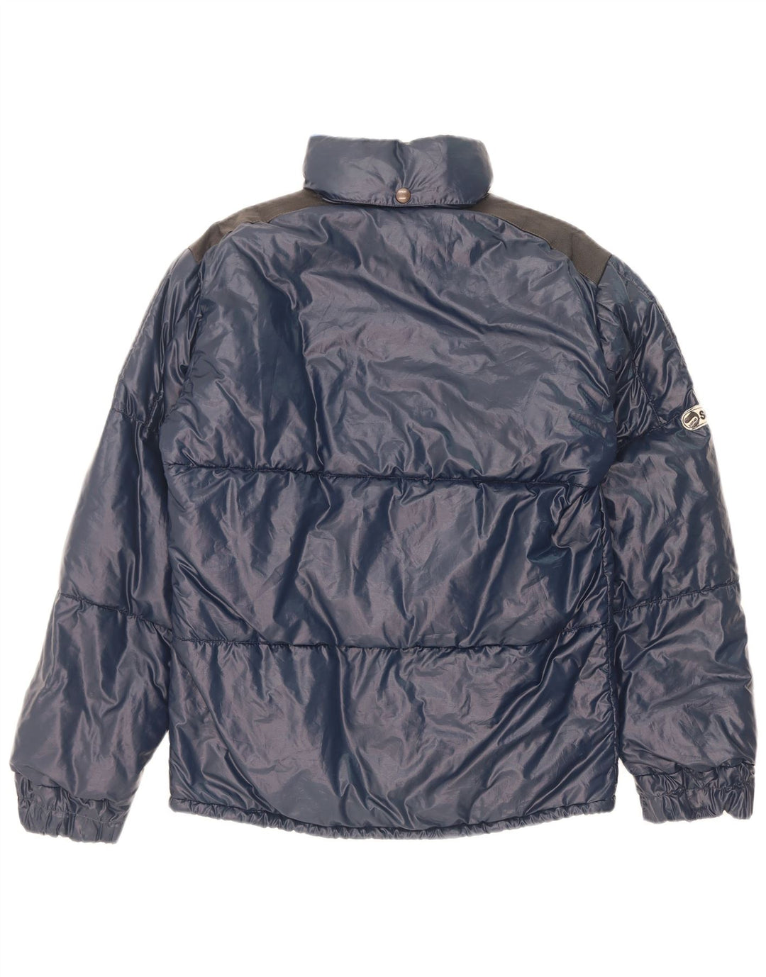 Samas Herre hættepolstret jakke UK 40 Large Navy Blue Colourblock Polyamid