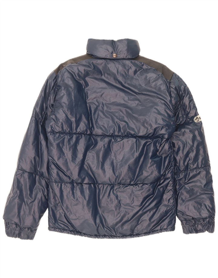 Samas Herre hættepolstret jakke UK 40 Large Navy Blue Colourblock Polyamid