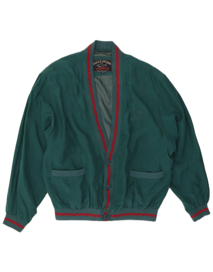 Paul & Shark Herre Yachting Bomber Jacket UK 38 Medium Green Silk