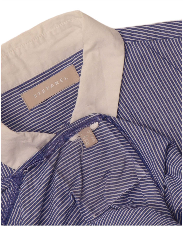 STEFANEL Dameskjorte IT 42 Medium Blue Pinstripe