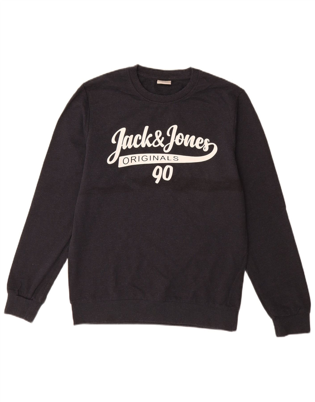 Jack & Jones grafisk sweatshirt til mænd, lille marineblå bomuld
