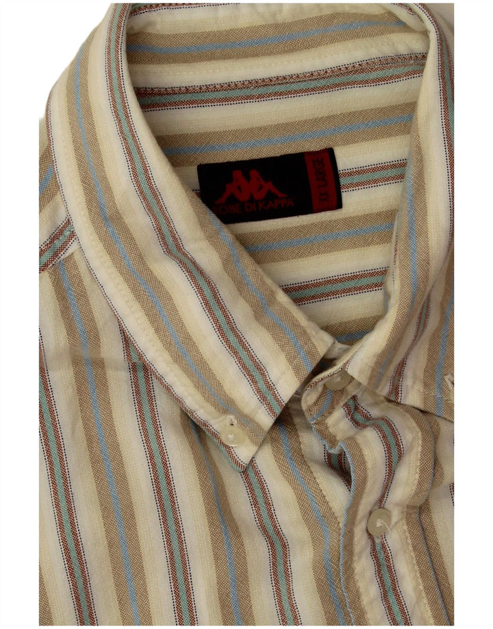 Kappa herreskjorte 2XL beige stribet