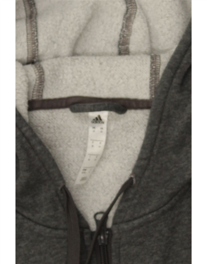 ADIDAS Mens Zip Hoodie Sweater Medium Grey Cotton Vintage Adidas and Second-Hand Adidas from Messina Hembry 
