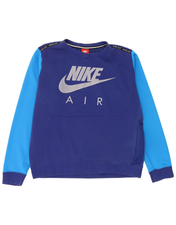 Nike grafisk sweatshirt til mænd, stor blå farveblok