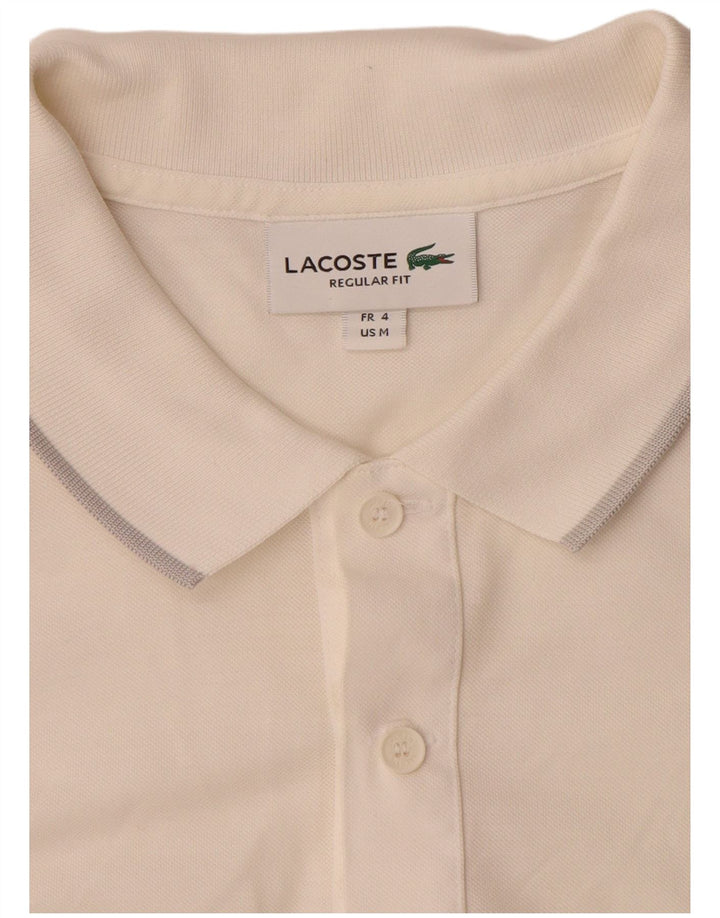 Lacoste Herre Regular Fit Polo Shirt Størrelse 4 Medium Hvid