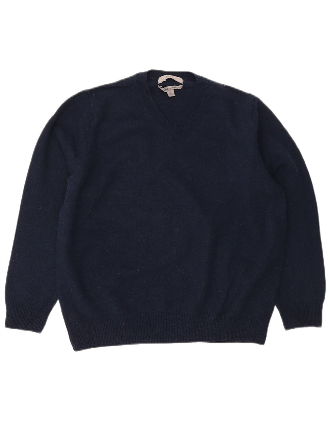 MARKS & SPENCER Womens V-Neck Jumper Sweater UK 18 XL Navy Blue Wool