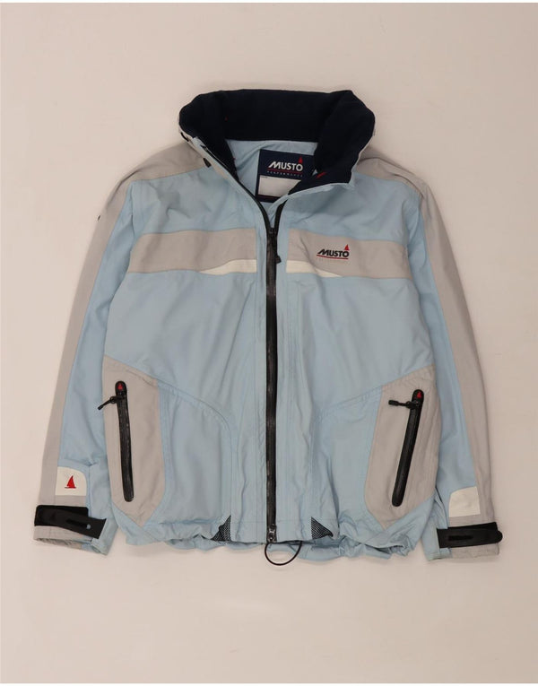 Musto Dame Hætte Oversized regnjakke UK 10 Small Blue Colourblock