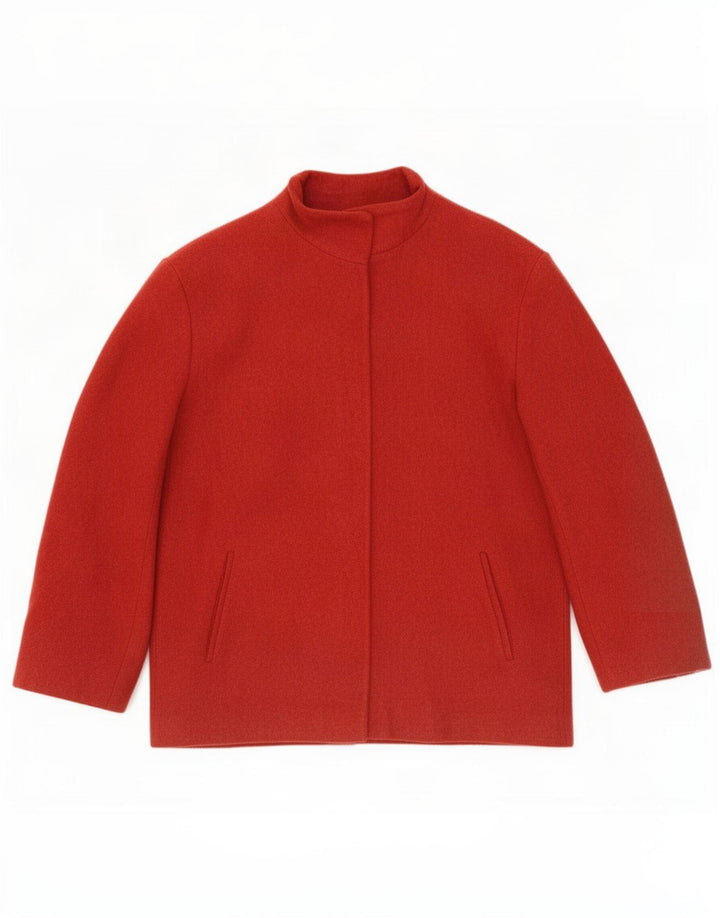 Marks & Spencer Kvinder Kort Oversized Overfrakke UK 10 Små Rød Flecked
