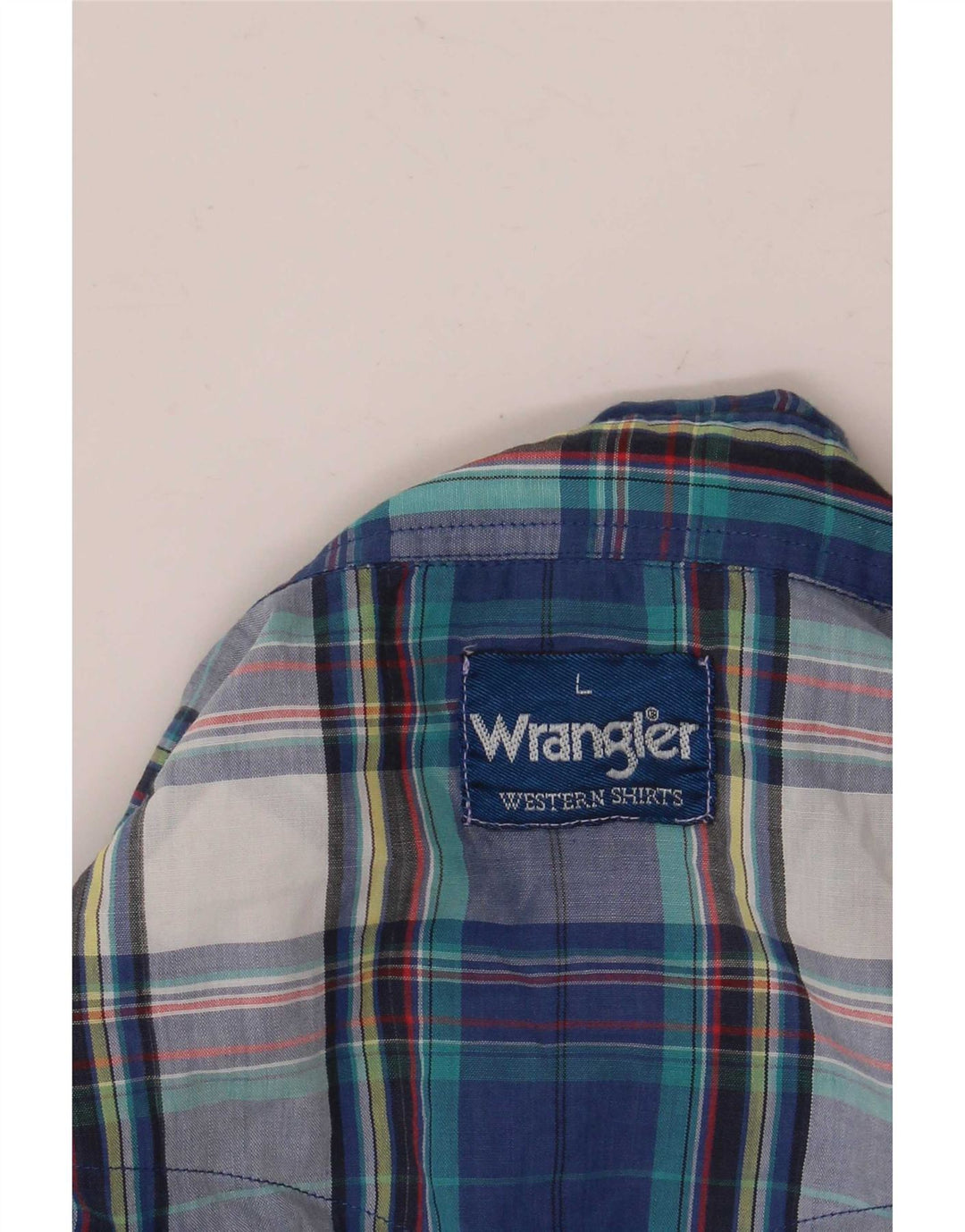 Wrangler Herre Kortærmet Flæse Front Skjorte Stor Blå Plaid