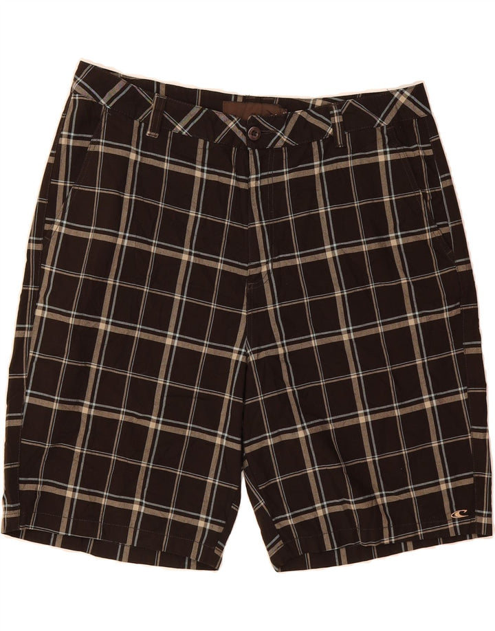 O'NEILL Mens Chino Shorts W40 XL  Brown Check Polyester Vintage O'Neill and Second-Hand O'Neill from Messina Hembry 